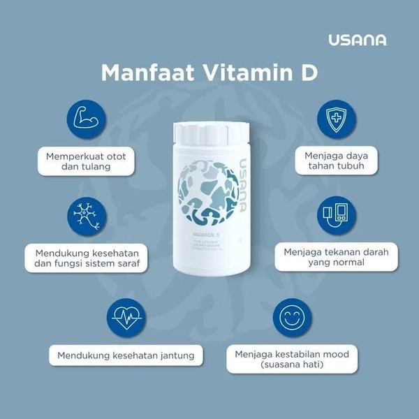 A 1:1 ratio infographic style ad showing a central product surrounded by six distinct health benefits icons.